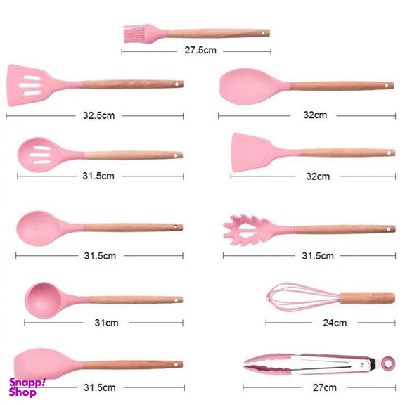 سرویس کفگیر و ملاقه 12 پارچه مدل کیچن ست silicone