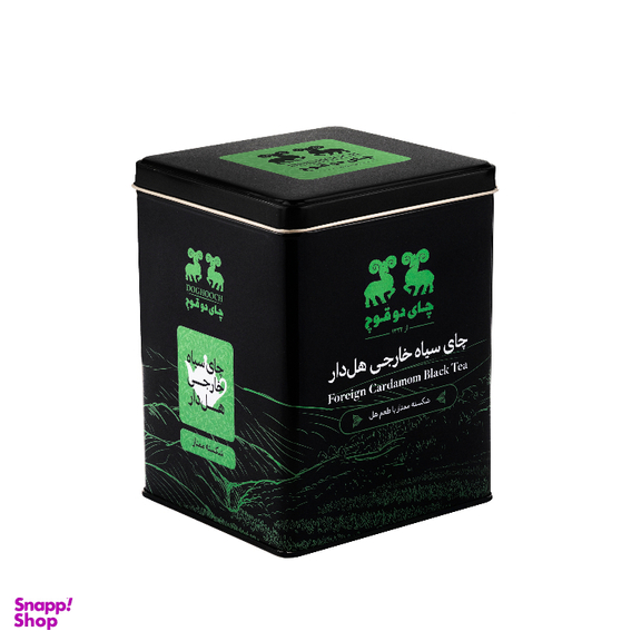چای سیاه خارجی شکسته هل دار دو قوچ وزن 450 گرم