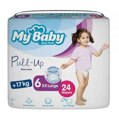 پوشک شورتی بچه مای بیبی خیلی خیلی بزرگ سایز 6 بسته 24 عددی