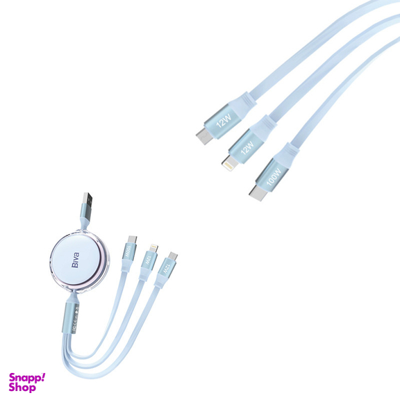 کابل تبدیل USB به لایتنینگ / MicroUSB / USB-C بیوا مدل C-22 طول 1.1متر