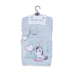 ست حوله کودک مادرکر مدل یونیکورن قلب مجموعه 5 عددی