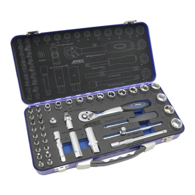 آچار بکس اپکس مدل SMT-3/8 INCH-APX1542--TAIWAN-SOCKET TOOLS SET مجموعه 42 عددی