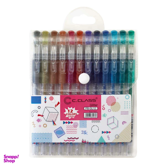 روان نویس سی کلاس مدل Glitter بسته 12 عددی