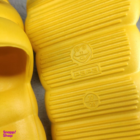 دمپایی دخترانه پاپا مدل حلزونی رنگ زرد