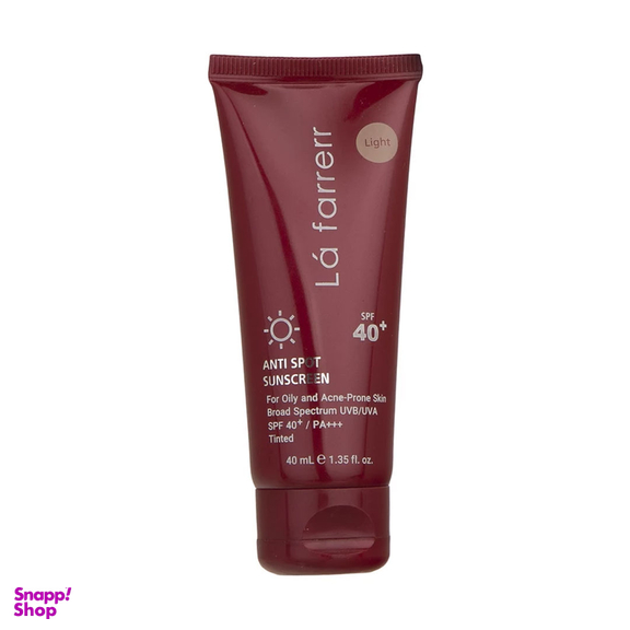 کرم ضدآفتاب و ضدلک رنگی لافارر مدل SPF40-Light مناسب پوست های چرب و مختلط حجم 40 میلی لیتر