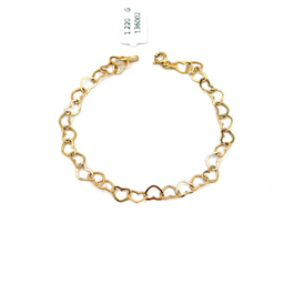 دستبند طلا 18 عیار زنانه طرح قلبی کد 136002