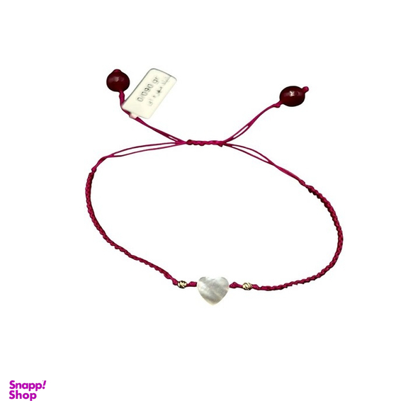 دستبند طلا 750 عیار زنانه طرح قلب صدف کد 056