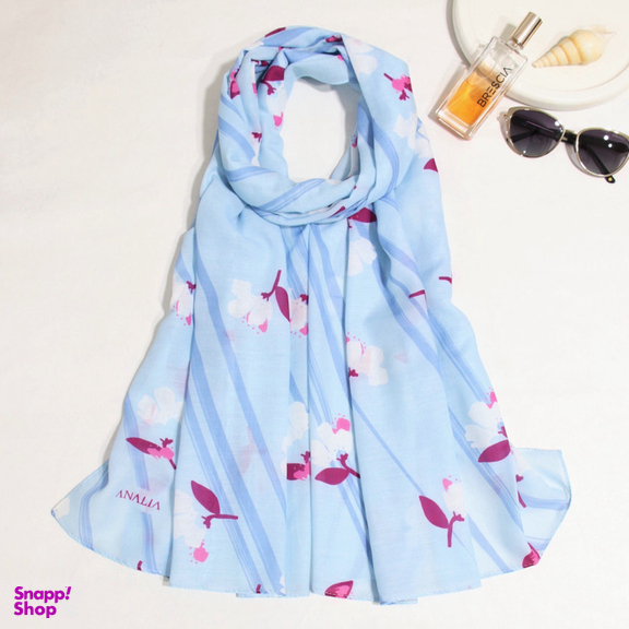 شال زنانه آنالیا مدل نخی خنک تابستانه گل ریز کد a-7085
