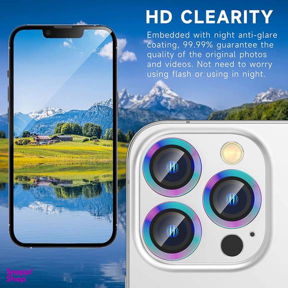محافظ لنز دوربین بوف مدل HD-ColorLenz مناسب برای گوشی موبایل اپل Iphone 14 Pro Max / 14 Pro