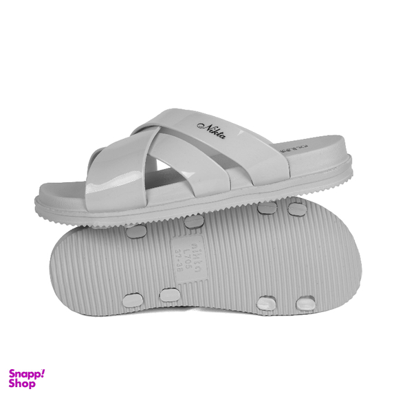 دمپایی زنانه نیکتا مدل رز رنگ طوسی