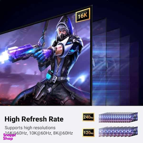 کابل DisplayPort 2.1 Male یوگرین مدل DP118 کد 15384 طول 2 متر