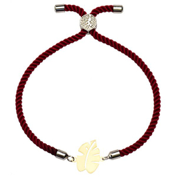 دستبند طلا 18 عیار دخترانه کرابو طرح برگ انجیر مدل Krd1274