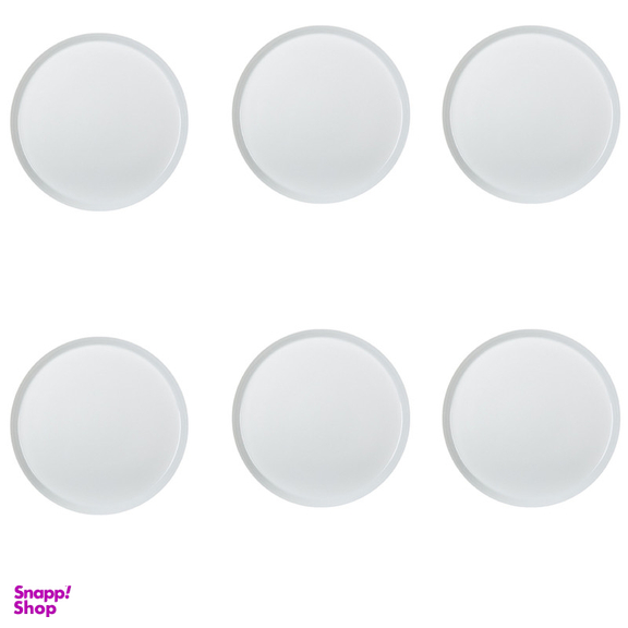 بشقاب زی مدل فرم اس کوچک سایز 9 سفید درجه عالی بسته شش عددی