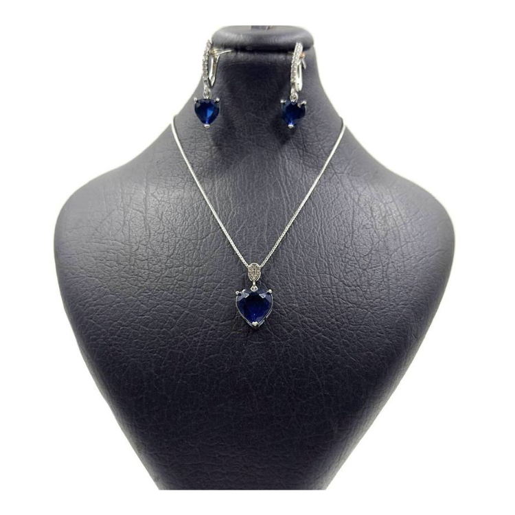 نیم ست نقره زنانه گیرا مدل قلب کد G989