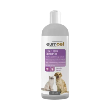 شامپو ضد کک و کنه سگ و گربه یوروپت مدل Flea & Tick