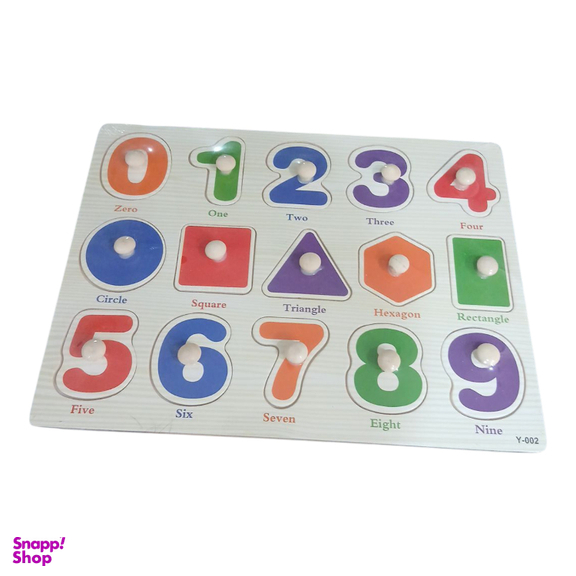 بازی آموزشی پازل مدل پین دار طرح اعداد اشکال هندسی