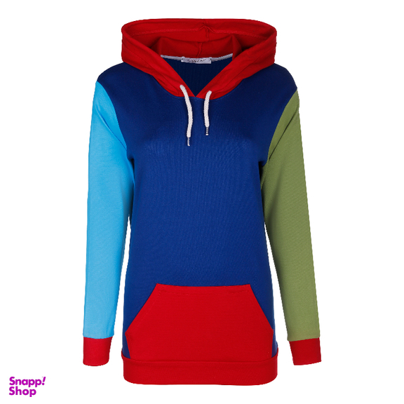 هودی اسپرت لوینت مدل کالرفول کد 6242 رنگ زمینه آبی تیره