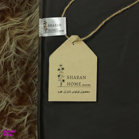 فرش فانتزی شاران هوم طرح خز پرز بلند مدل اسفنج دار زمینه نسکافه ای