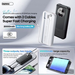پاوربانک ریمکس مدل Fast Charge 2WAY ظرفیت 20000 میلی آمپر ساعت