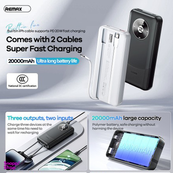 پاوربانک ریمکس مدل Fast Charge 2WAY ظرفیت 20000 میلی آمپر ساعت