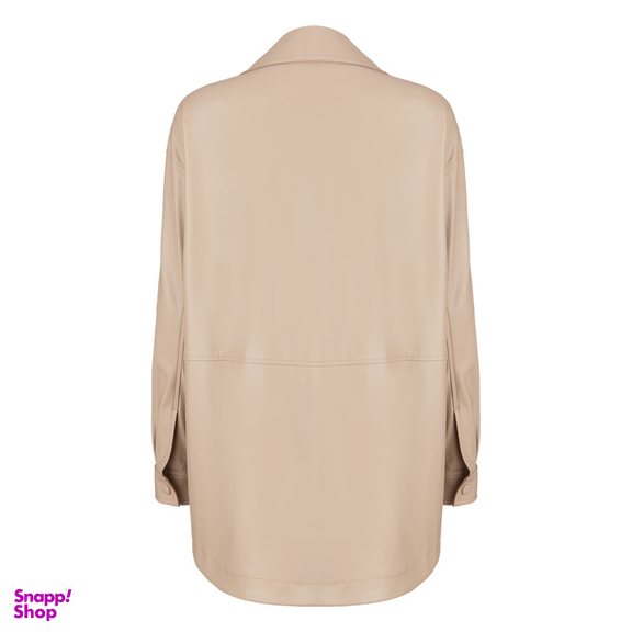 کت چرم زنانه سرژه مدل 232129 رنگ کرم