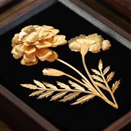 تابلو ورق طلا الون طرح گل همیشه بهار