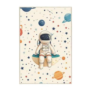 فرش ماشینی چاپی اتاق کودک اورکوم طرح فضانورد کد kids.9012