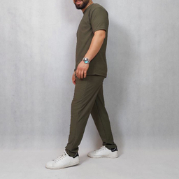 ست تیشرت  و شلوار مردانه کد 52 رنگ سبز زیتونی