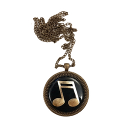 گردنبند دخترانه روکش برنز طرح نت موسیقی کد 3