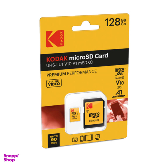 کارت حافظه‌ MICROSDXC کداک مدل premium کلاس 10 استاندارد UHS-I U1 سرعت 90MBps به همراه آداپتور SD