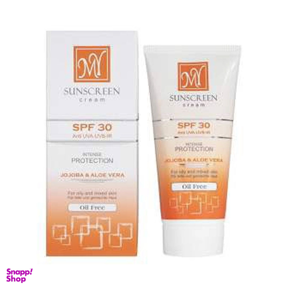 کرم ضد آفتاب فاقد چربی بی رنگ مای با SPF30 حاوی Jojoba & Aloe vera مناسب پوست چرب و مختلط حجم 50 میلی لیتر