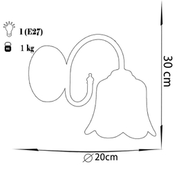 پایه چراغ دیواری چشمه نور مدل 809.1W
