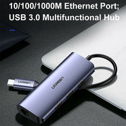 هاب 3 پورت Type C به USB 3.0 با پورت LAN یوگرین مدل CM252