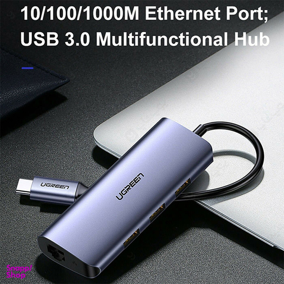 هاب 3 پورت Type C به USB 3.0 با پورت LAN یوگرین مدل CM252