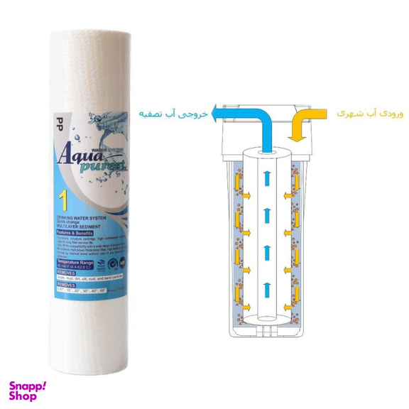 فیلتر دستگاه تصفیه آب آکوا پیورست مدل PP SEDIMENT 201 مجموعه 2 عددی