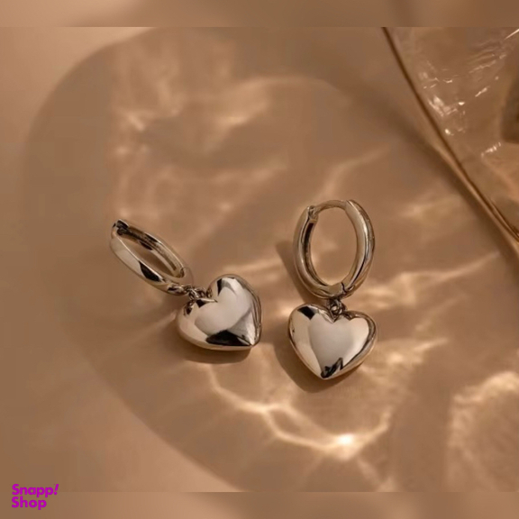 گوشواره نقره زنانه مدل قلب دامله