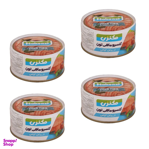 کنسرو ماهی تون در روغن گیاهی مکنزی وزن 180 گرم بسته 4 عددی