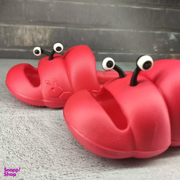 دمپایی دخترانه پاپا مدل حلزونی رنگ قرمز