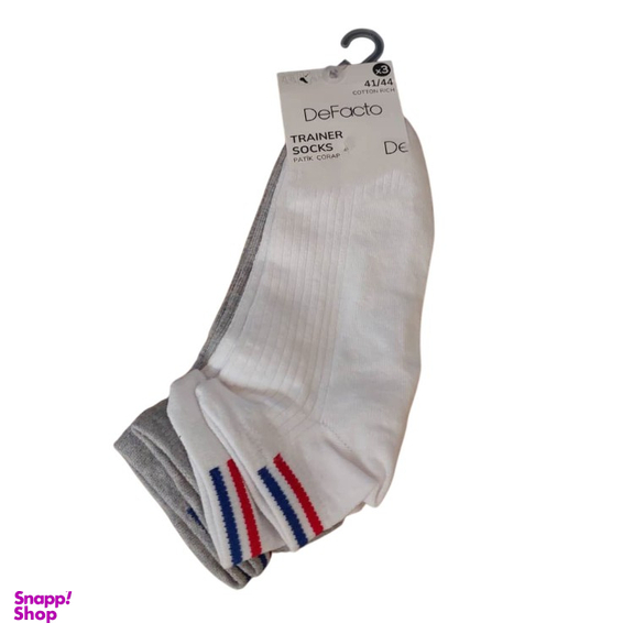 جوراب ساق بلند مردانه دفکتو مدل Trainer بسته 3 عددی