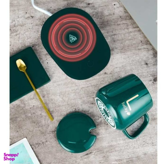 ماگ حرارتی لاکی مدل Temperature Cup به همراه صفحه گرم کن برقی