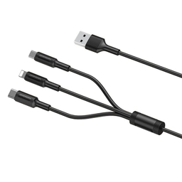 کابل تبدیل USB به microUSB  / لایتنینگ  / USB-C کاجیتل مدل 3in1 طول 1.2 متر