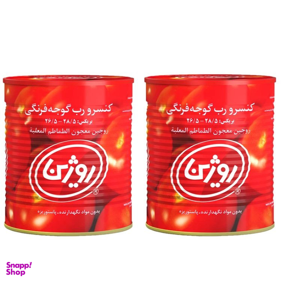 رب گوجه فرنگی روژین وزن 800 گرم بسته ۲ عددی