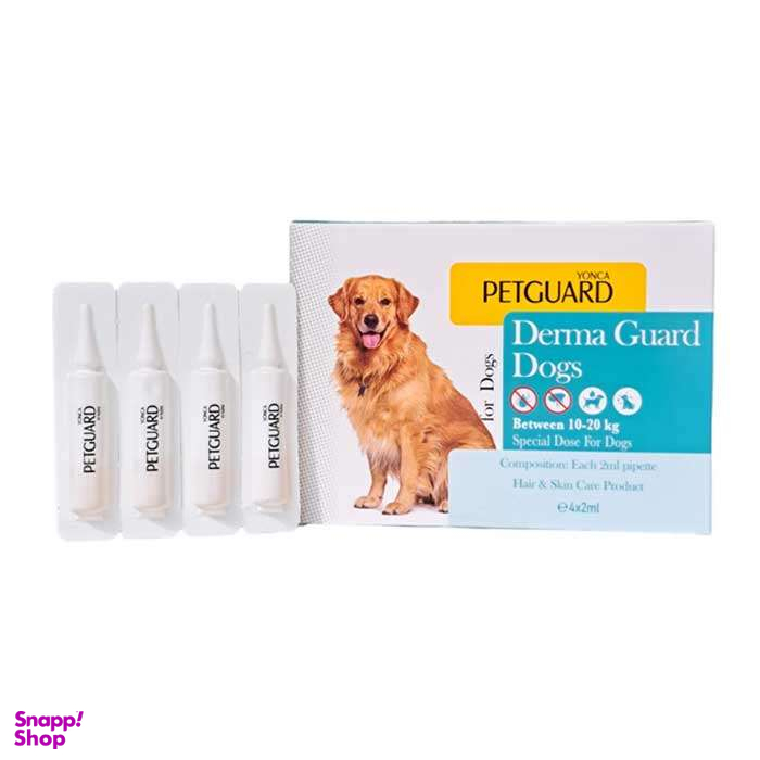 قطره ضد کک و کنه سگ پت گارد مدل Derma Guard Dogs بسته 4 عددی