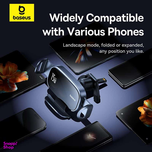 پایه نگهدارنده و شارژر بی سیم گوشی موبایل بیسوس مدل C40355901111-00