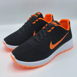 کفش پیاده روی مردانه طرح نایکی مدل شیکاگو رنگ مشکی نارنجی