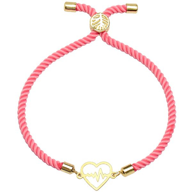 دستبند طلا 18 عیار زنانه کرابو طرح قلب و ضربان مدل Kr2147