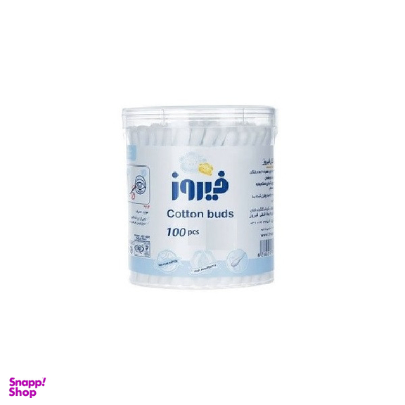 گوش پاک کن فیروز مدل Cotton tuds بسته 100 عددی