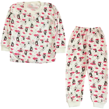 ست تیشرت آستین بلند و شلوار نوزادی مدل پنگوئن کد 4146 رنگ سفید