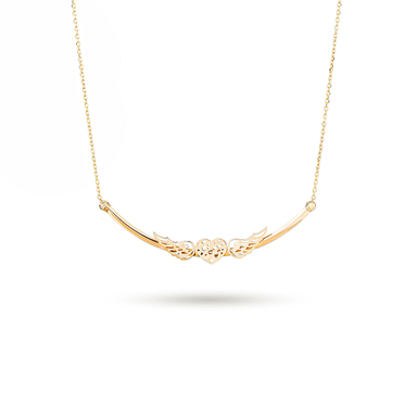 گردنبند طلا 18 عیار زنانه میلی گالری طرح قلب و بال فرشته کد MT1074