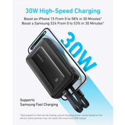 پاوربانک انکر مدل A1681 ظرفیت 20000 میلی آمپر ساعت به همراه کابل لایتنیگ و USB Type-C